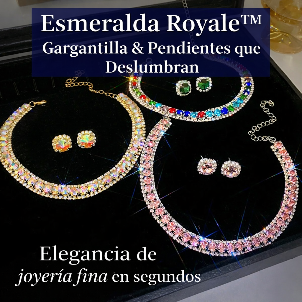 Esmeralda Royale™ — Gargantilla & Pendientes que Deslumbran